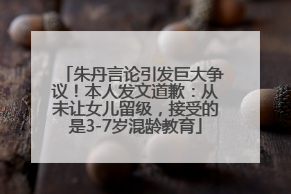 朱丹言论引发巨大争议！本人发文道歉：从未让女儿留级，接受的是3-7岁混龄教育