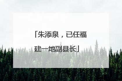 朱添泉，已任福建一地副县长