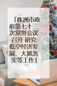 株洲市政府第七十三次常务会议召开 研究低空经济发展、大抓落实等工作