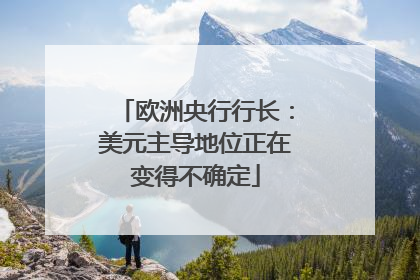 欧洲央行行长：美元主导地位正在变得不确定