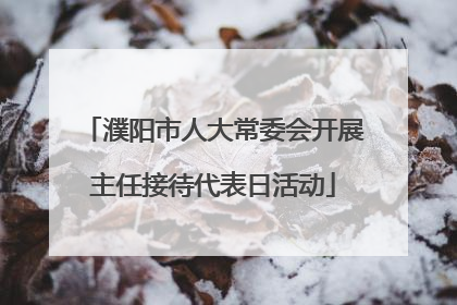 濮阳市人大常委会开展主任接待代表日活动