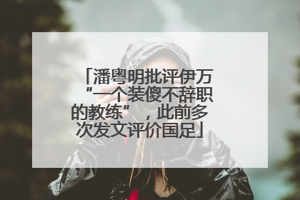 潘粤明批评伊万“一个装傻不辞职的教练”，此前多次发文评价国足