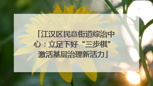 江汉区民意街道综治中心：立足下好“三步棋” 激活基层治理新活力