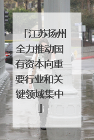 江苏扬州全力推动国有资本向重要行业和关键领域集中