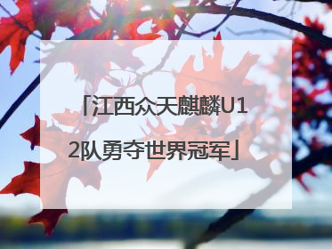 江西众天麒麟U12队勇夺世界冠军