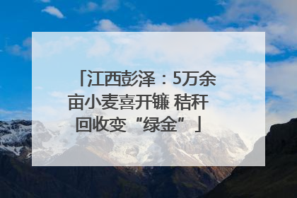 江西彭泽：5万余亩小麦喜开镰 秸秆回收变“绿金”