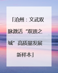 沧州：文武双脉激活“双遗之城”高质量发展新样本