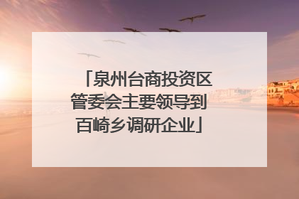 泉州台商投资区管委会主要领导到百崎乡调研企业