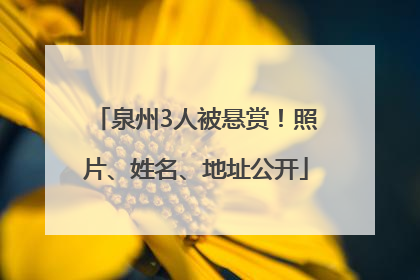 泉州3人被悬赏！照片、姓名、地址公开