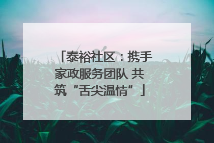 泰裕社区：携手家政服务团队 共筑“舌尖温情”