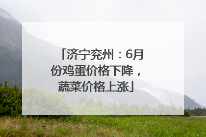 济宁兖州：6月份鸡蛋价格下降，蔬菜价格上涨