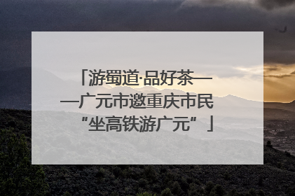 游蜀道·品好茶——广元市邀重庆市民“坐高铁游广元”