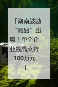 湖南鼓励“湘品”出境！单个企业最高支持100万元