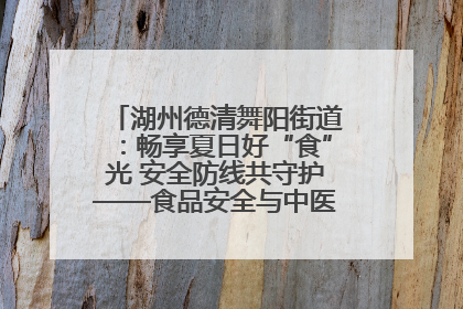 湖州德清舞阳街道：畅享夏日好“食”光 安全防线共守护——食品安全与中医养生知识宣传