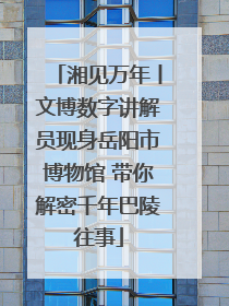 湘见万年丨文博数字讲解员现身岳阳市博物馆 带你解密千年巴陵往事