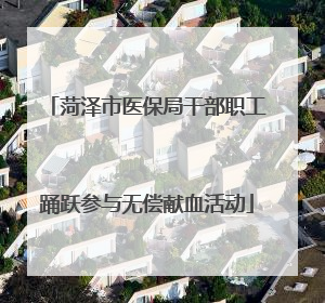 菏泽市医保局干部职工踊跃参与无偿献血活动