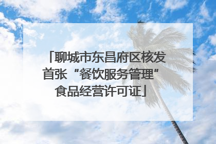 聊城市东昌府区核发首张“餐饮服务管理”食品经营许可证