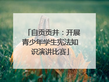 自贡贡井：开展青少年学生宪法知识演讲比赛