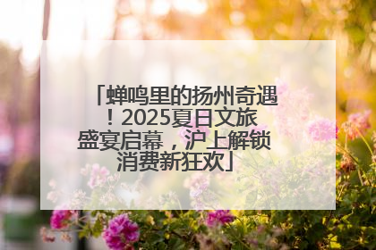 蝉鸣里的扬州奇遇！2025夏日文旅盛宴启幕，沪上解锁消费新狂欢