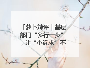 萝卜辣评｜基层部门“多行一步”，让“小诉求”不缺席法治守护