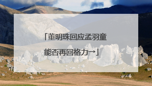 董明珠回应孟羽童能否再回格力→