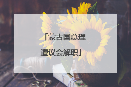 蒙古国总理遭议会解职
