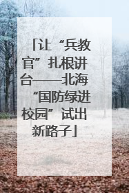 让“兵教官”扎根讲台——北海“国防绿进校园”试出新路子