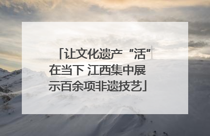 让文化遗产“活”在当下 江西集中展示百余项非遗技艺