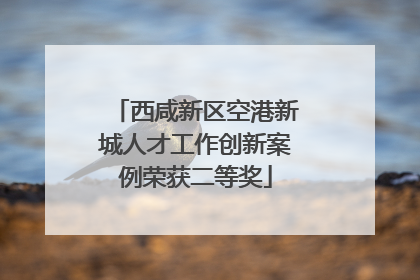西咸新区空港新城人才工作创新案例荣获二等奖