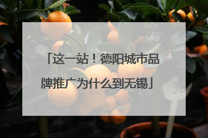 这一站！德阳城市品牌推广为什么到无锡