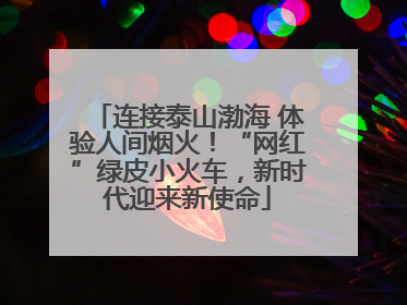 连接泰山渤海 体验人间烟火！“网红”绿皮小火车，新时代迎来新使命