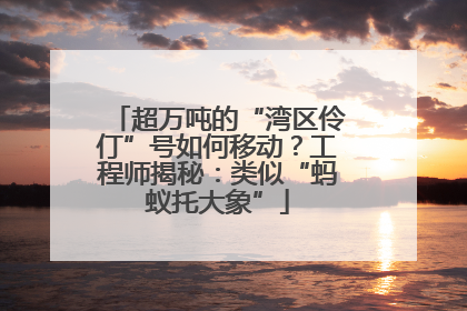 超万吨的“湾区伶仃”号如何移动？工程师揭秘：类似“蚂蚁托大象”