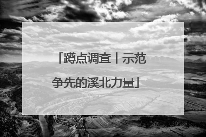 蹲点调查丨示范争先的溪北力量
