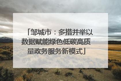 邹城市：多措并举以数据赋能绿色低碳高质量政务服务新模式