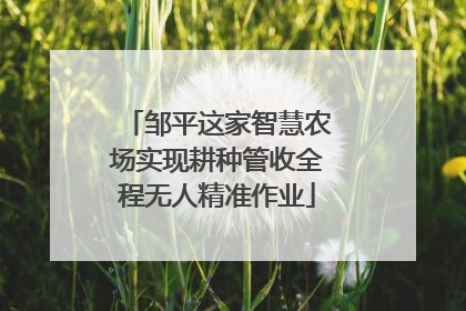 邹平这家智慧农场实现耕种管收全程无人精准作业