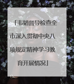 韦韬督导检查全市深入贯彻中央八项规定精神学习教育开展情况