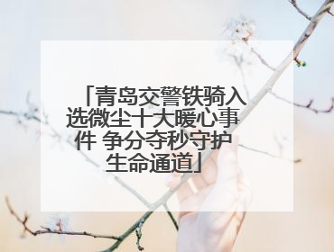 青岛交警铁骑入选微尘十大暖心事件 争分夺秒守护生命通道