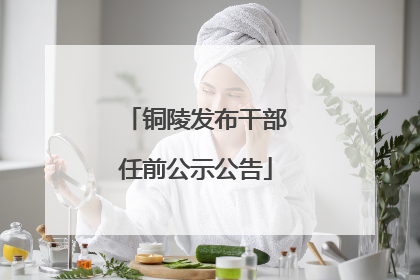 铜陵发布干部任前公示公告