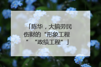 陈华，大搞劳民伤财的“形象工程”“政绩工程”