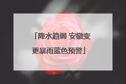 降水趋弱 安徽变更暴雨蓝色预警