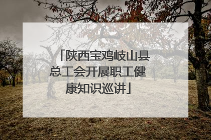 陕西宝鸡岐山县总工会开展职工健康知识巡讲