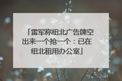 雷军称纽北广告牌空出来一个抢一个：已在纽北租用办公室