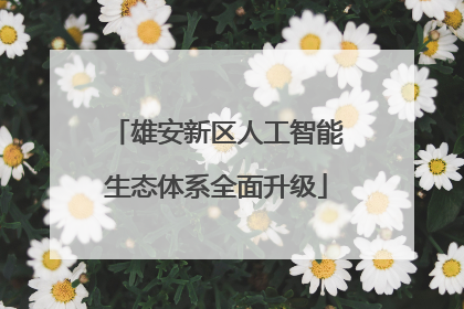 雄安新区人工智能生态体系全面升级