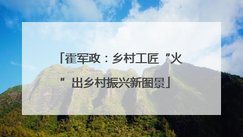 霍军政：乡村工匠“火”出乡村振兴新图景