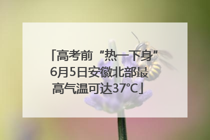 高考前“热一下身” 6月5日安徽北部最高气温可达37℃