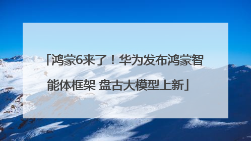 鸿蒙6来了！华为发布鸿蒙智能体框架 盘古大模型上新