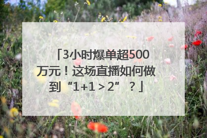 3小时爆单超500万元！这场直播如何做到“1+1＞2”？