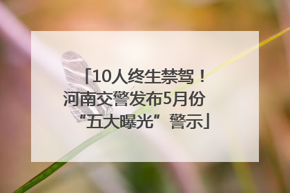 10人终生禁驾！河南交警发布5月份“五大曝光”警示