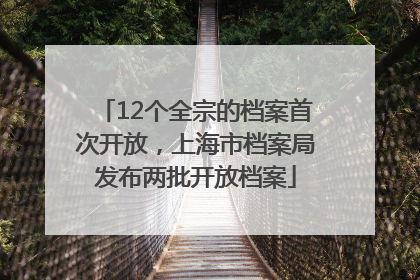 12个全宗的档案首次开放，上海市档案局发布两批开放档案