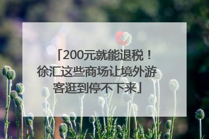 200元就能退税！徐汇这些商场让境外游客逛到停不下来